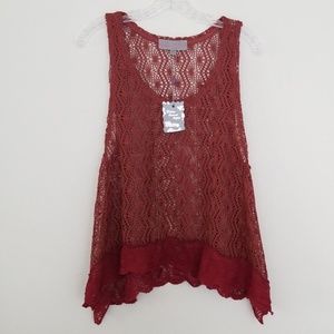 Pretty Angel Boho Crochet Lace Tank Top Size M